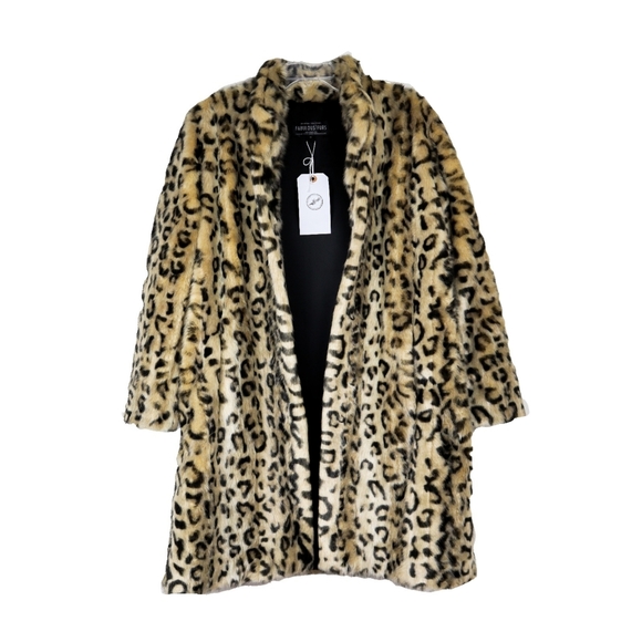 ~~SOLD~~~NWT-Donna Salyers Signature Leopard Faux Fur Coat - Picture 3 of 8